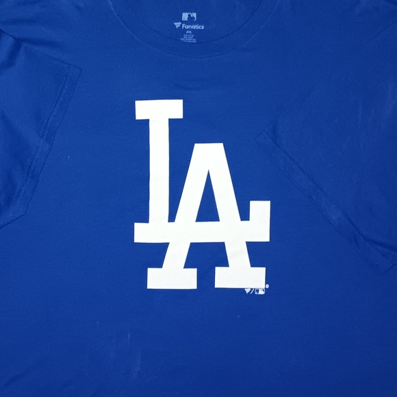 Fanatics Blue Short Sleeve Tee with LA Logo - Picture 2 of 4